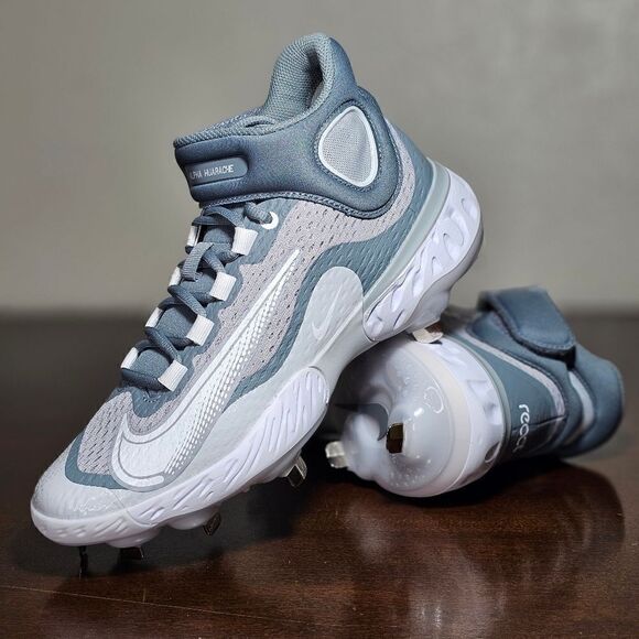 Nike Alpha Huarache Elite 4 Mid Baseball Cleats Shoes Men's 7 Grey DJ6520-012 SE - Picture 12 of 16